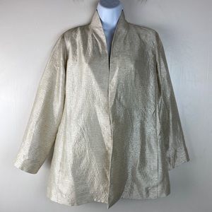 Eileen Fisher Silk Blend Blazer Womens Medium Open